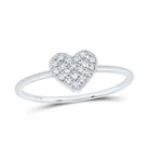 10K White Gold Diamond Gift Heart Ring 1/10 Cttw - Splendid Jewellery