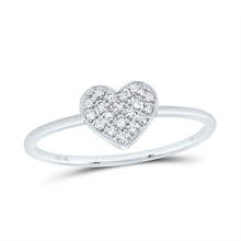 Load image into Gallery viewer, 10K White Gold Diamond Gift Heart Ring 1/10 Cttw - Splendid Jewellery