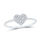 10K White Gold Diamond Gift Heart Ring 1/10 Cttw - Splendid Jewellery