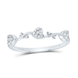 10K White Gold Diamond Gift Heart Ring 1/10 Cttw - Splendid Jewellery