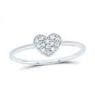 10K White Gold Diamond Gift Heart Ring 1/12 Cttw - Splendid Jewellery