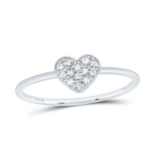 Load image into Gallery viewer, 10K White Gold Diamond Gift Heart Ring 1/12 Cttw - Splendid Jewellery