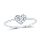 10K White Gold Diamond Gift Heart Ring 1/12 Cttw - Splendid Jewellery