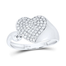 Load image into Gallery viewer, 10K White Gold Diamond Gift Heart Ring 1/3 Cttw - Splendid Jewellery