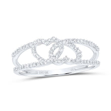 Load image into Gallery viewer, 10K White Gold Diamond Gift Heart Ring 1/4 Cttw - Splendid Jewellery