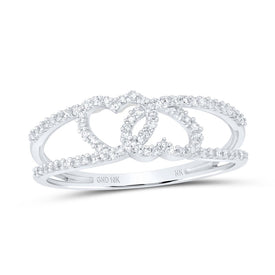 10K White Gold Diamond Gift Heart Ring 1/4 Cttw - Splendid Jewellery