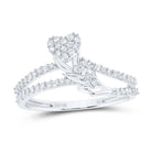10K White Gold Diamond Gift Heart Ring 1/4 Cttw - Splendid Jewellery