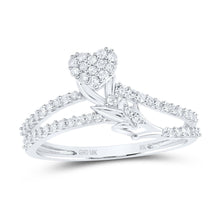 Load image into Gallery viewer, 10K White Gold Diamond Gift Heart Ring 1/4 Cttw - Splendid Jewellery