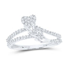 10K White Gold Diamond Gift Heart Ring 1/4 Cttw - Splendid Jewellery