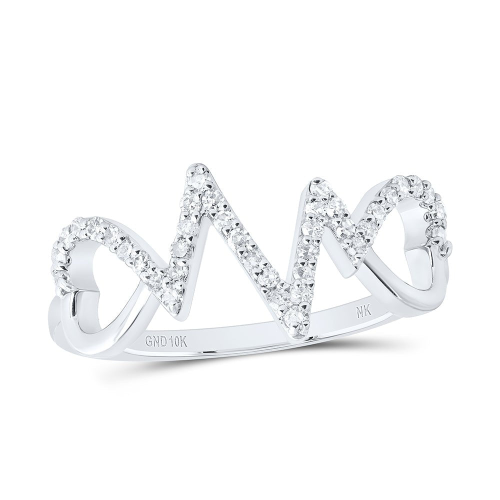 10K White Gold Diamond Gift Heart Ring 1/5 Cttw - Splendid Jewellery