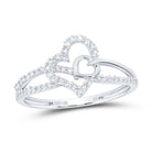 10K White Gold Diamond Gift Heart Ring 1/5 Cttw - Splendid Jewellery