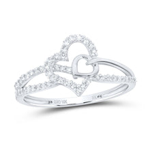 Load image into Gallery viewer, 10K White Gold Diamond Gift Heart Ring 1/5 Cttw - Splendid Jewellery