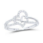 10K White Gold Diamond Gift Heart Ring 1/5 Cttw - Splendid Jewellery