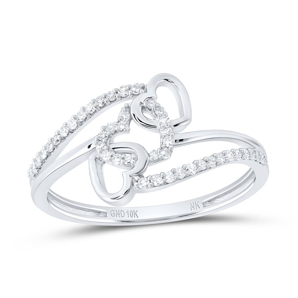 10K White Gold Diamond Gift Heart Ring 1/6 Cttw - Splendid Jewellery