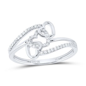 10K White Gold Diamond Gift Heart Ring 1/6 Cttw - Splendid Jewellery