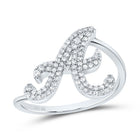 10K White Gold Diamond Gift Initial "A" Ring 1/4 Cttw - Splendid Jewellery
