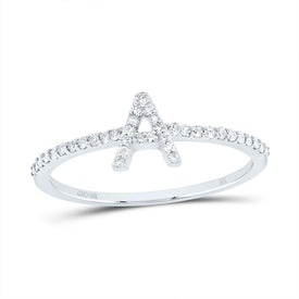 10K White Gold Diamond Gift Initial 