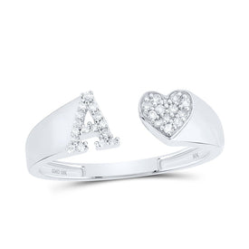 10K White Gold Diamond Gift Initial 