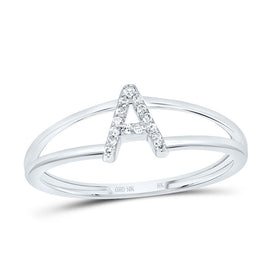 10K White Gold Diamond Gift Initial 