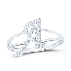 10K White Gold Diamond Gift Initial 