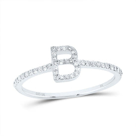 10K White Gold Diamond Gift Initial 