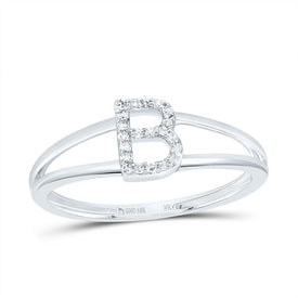 10K White Gold Diamond Gift Initial 