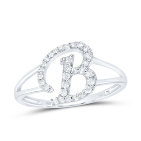 10K White Gold Diamond Gift Initial 