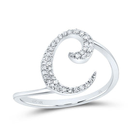 10K White Gold Diamond Gift Initial 