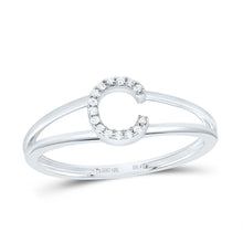 Load image into Gallery viewer, 10K White Gold Diamond Gift Initial "C" Women's Ring 1/20 Cttw - Splendid Jewellery