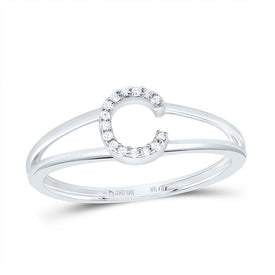 10K White Gold Diamond Gift Initial 