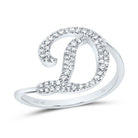 10K White Gold Diamond Gift Initial "D" Ring 1/5 Cttw - Splendid Jewellery