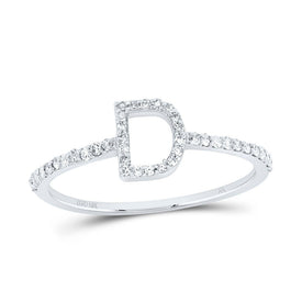10K White Gold Diamond Gift Initial 