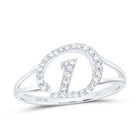 10K White Gold Diamond Gift Initial "D" Women's Ring 1/6 Cttw - Splendid Jewellery