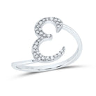 10K White Gold Diamond Gift Initial "E" Ring 1/8 Cttw - Splendid Jewellery