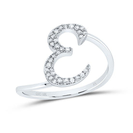10K White Gold Diamond Gift Initial 