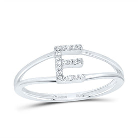 10K White Gold Diamond Gift Initial 