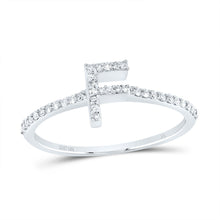 Load image into Gallery viewer, 10K White Gold Diamond Gift Initial "F" Ring 1/6 Cttw - Splendid Jewellery