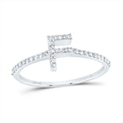 10K White Gold Diamond Gift Initial "F" Ring 1/6 Cttw - Splendid Jewellery