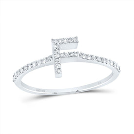 10K White Gold Diamond Gift Initial 