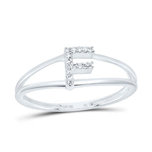 Load image into Gallery viewer, 10K White Gold Diamond Gift Initial "F" Women's Ring 1/20 Cttw - Splendid Jewellery