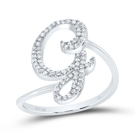 10K White Gold Diamond Gift Initial 