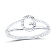 Load image into Gallery viewer, 10K White Gold Diamond Gift Initial "G" Women's Ring 1/20 Cttw - Splendid Jewellery