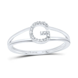 10K White Gold Diamond Gift Initial 