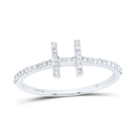 10K White Gold Diamond Gift Initial 