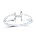10K White Gold Diamond Gift Initial "H" Women's Ring 1/20 Cttw - Splendid Jewellery