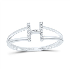 10K White Gold Diamond Gift Initial 