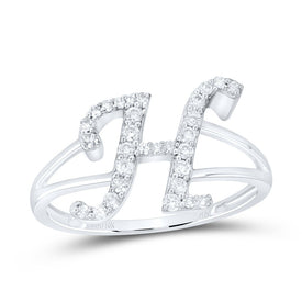 10K White Gold Diamond Gift Initial 