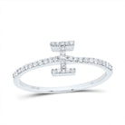 10K White Gold Diamond Gift Initial "I" Ring 1/6 Cttw - Splendid Jewellery