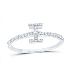 10K White Gold Diamond Gift Initial "I" Ring 1/6 Cttw - Splendid Jewellery