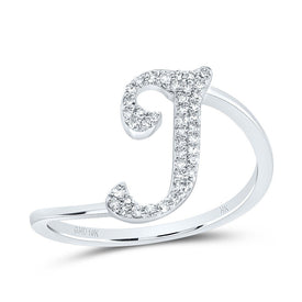 10K White Gold Diamond Gift Initial 